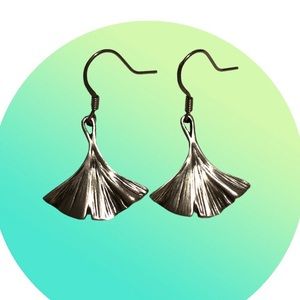 Ginko Leaf Pewter Earrings
